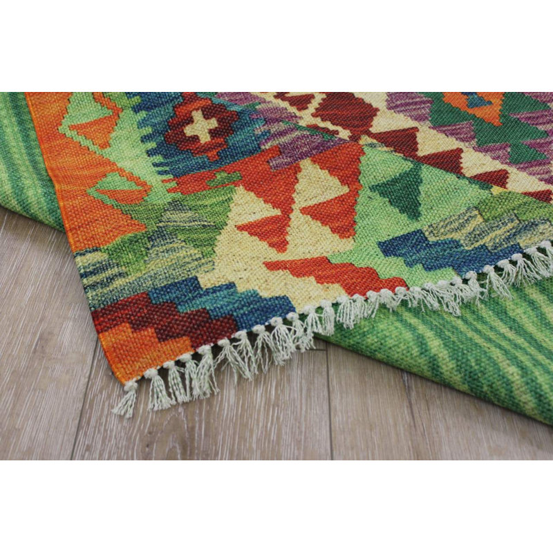 Tapis en coton multicolore, Rectangle 3 pi 11,24 po x 5 pi 10,87 po