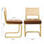 Ensemble de 4 chaises de salle à manger rembourrées en rotin et similicuir