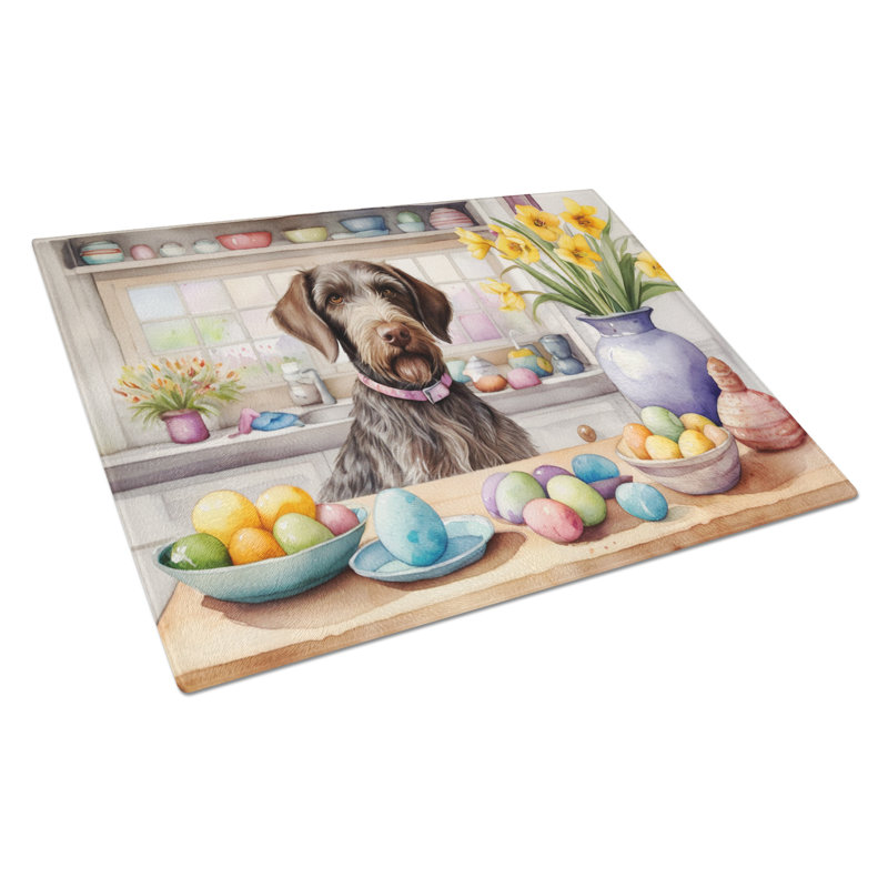 Planche à découper en verre avec décoration