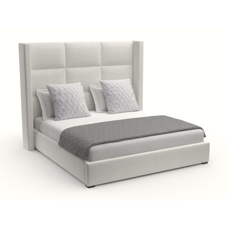 Esparto Upholstered Wingback Bed, King (High), Off White Revolution®