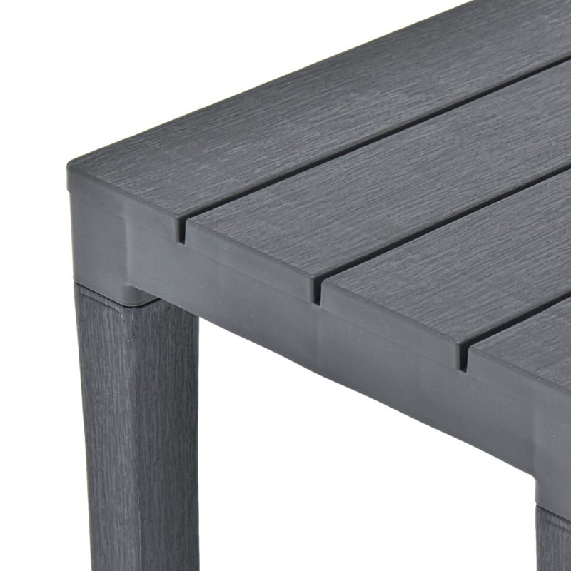 Milosz Plastic Outdoor Bench, Anthracite