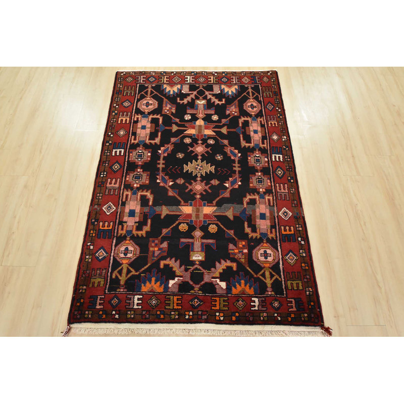 Tapis oriental noué à la main 3 pi 11 po x 5 pi 8 po Zanjan