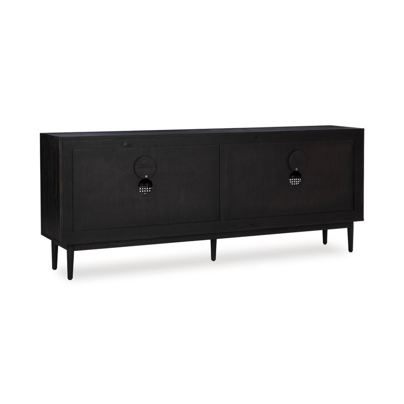Solid Wood 4 - Door Sideboard, Black