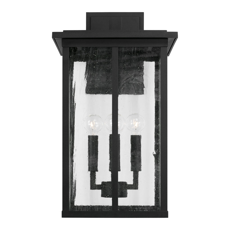 Lanterne murale d'extérieur à 4 ampoules H 21,5 po, Noir