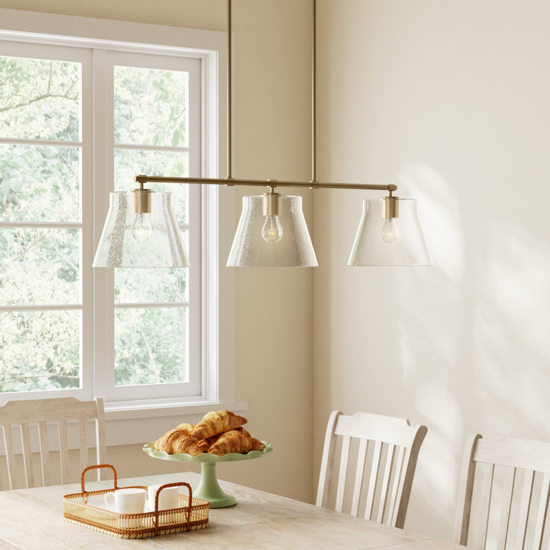 Alorie 3 - Light Kitchen Island Pendant, Aged Brass