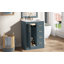 Meuble-lavabo bleu 24 po avec lavabo intégré en céramique, 3 tiroirs et 1 porte pour les petites et moyennes salles de bain-833084333