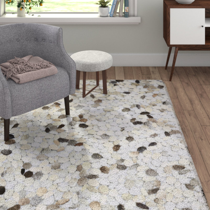 Telfair Abstract Leather Area Rug, Rectangle 170 x 230cm