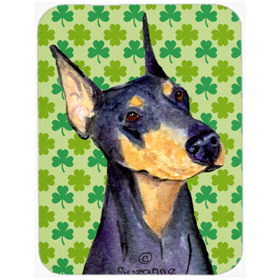 Shamrock Lucky Irish Wood Glass Cutting Board