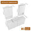 Ensemble de meuble-lavabo autoportant 72 po avec lavabo en résine, 2 armoires de rangement et 2 armoires murales, portes et tiroirs à fermeture en douceur, blanc brillant, contreplaqué (KD-Packing)