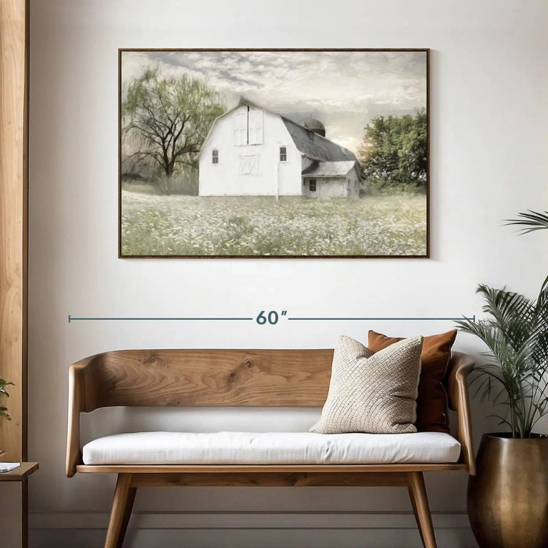 Brownsville Sunrise, 46 po x 31 po, Cadre flottant en noyer