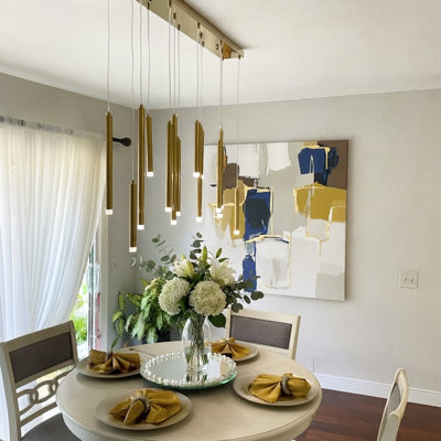Genia 14 - Light A Tube Flute Integrated LED Led Linear Chandelier