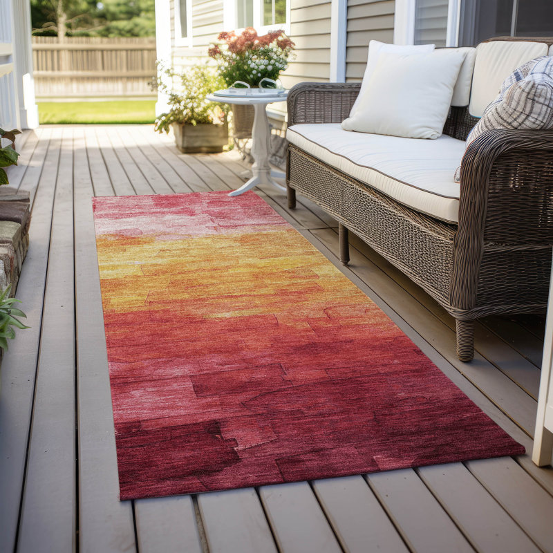 Machine Washable Indoor/Outdoor Claudian ACN1465 Blush Rug, Runner 2'3" x 7'6"
