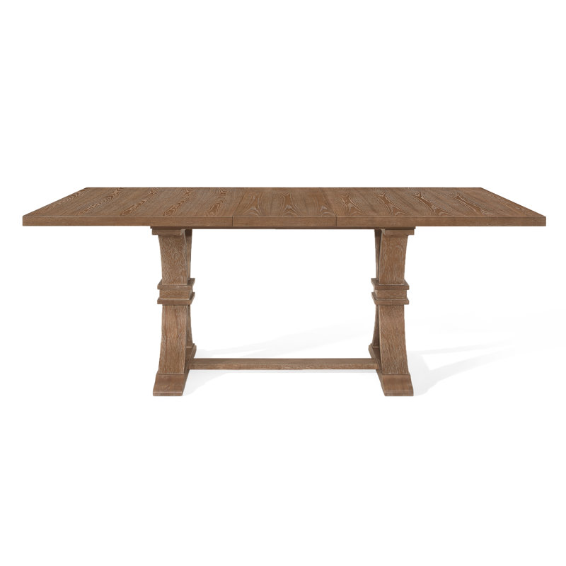 6 - Person Extendable Trestle Dining Set, Natural/Beige