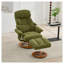 Fauteuil inclinable en chenille avec repose-pieds assorti, pivotant à 360 °, vert