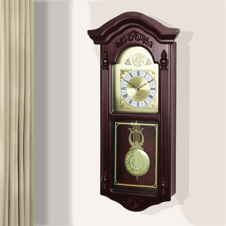 Eight Day Spring Wound Pendulum Clock With Key Table or Wall Mount