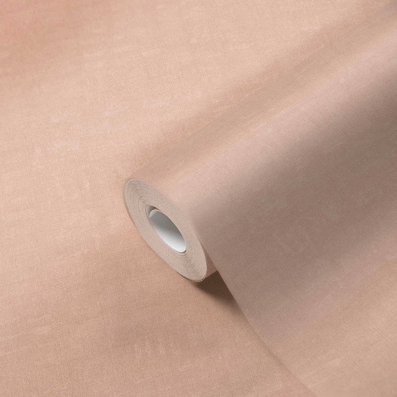 Diez Linen Effect 10.05m x 53cm Textured Matte Wallpaper Roll, Pink