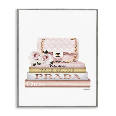 " Pink Purse Gold Bookstack Glam Fashion " by Amanda Greenwood