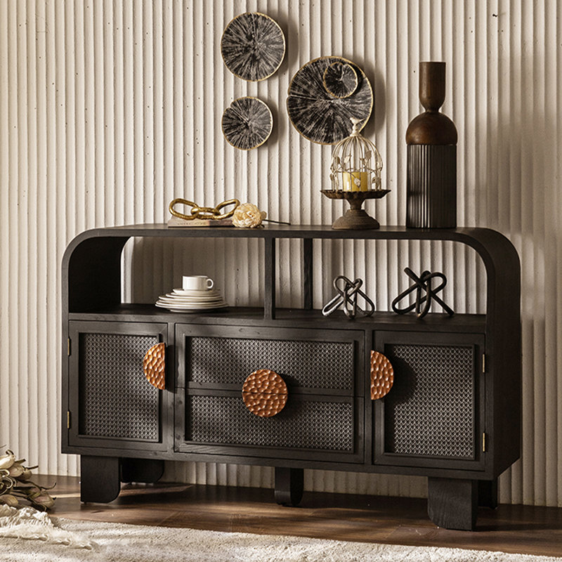 Buffet 53,54 "en bois massif standard noir