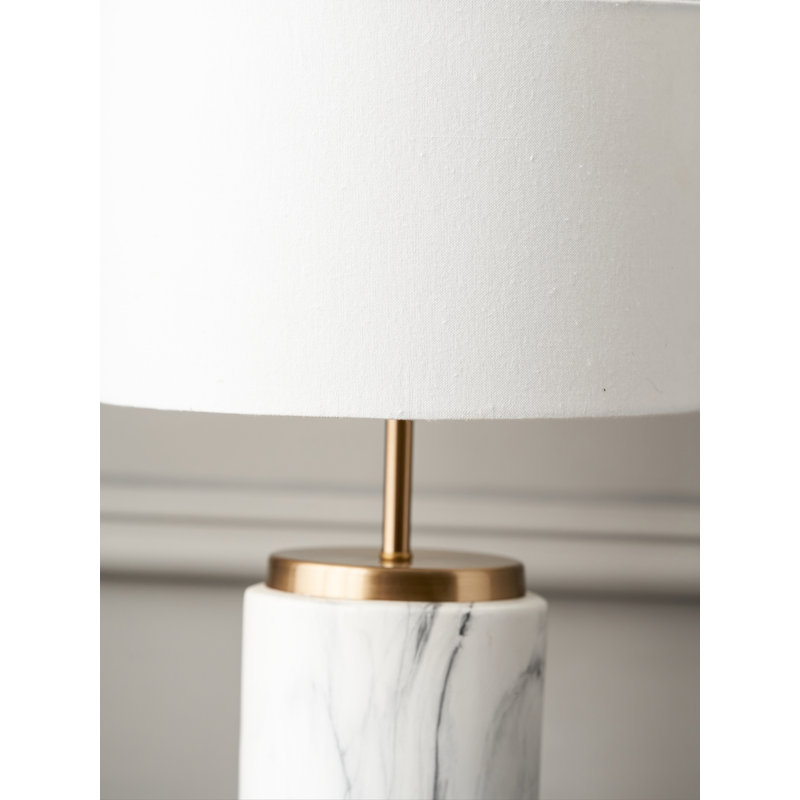 Bellamee Ceramic Table Lamp, Gold, White