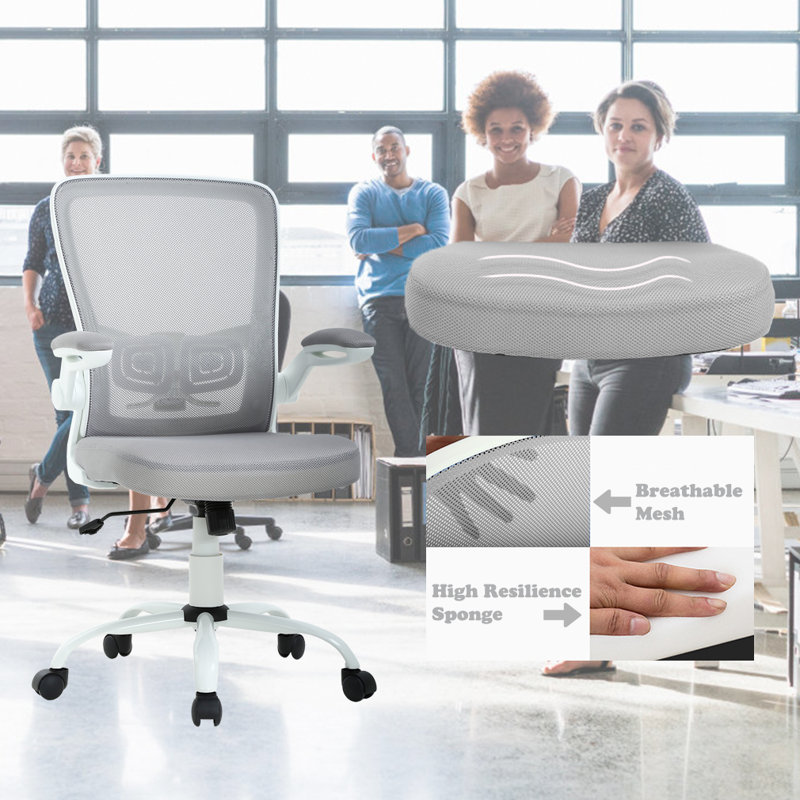  Chaise de bureau ergonomique en filet, Gris