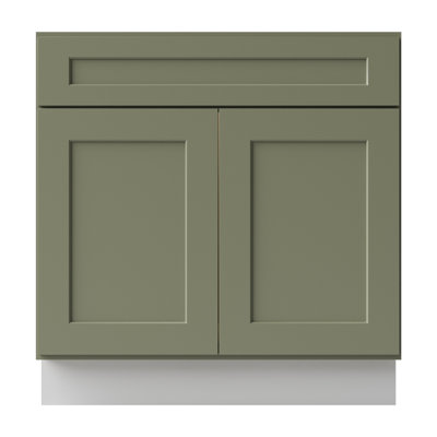 Armoire de cuisine à évier RTA l 33 po x H 34,5 po x P 24 po Sinber | Bois de bouleau vert massif | Fermeture en douceur | Style shaker