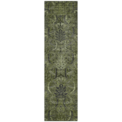 Rustica Green Washable Indoor-Outdoor Rug - 