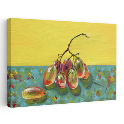 Impression d'art mural abstrait coloré de nature morte raisins colorés