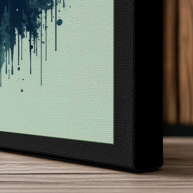 Bear in Abstraction Modern - Wrapped Canvas, 18x12 - 45.7 x 30.5 cm, Black Border