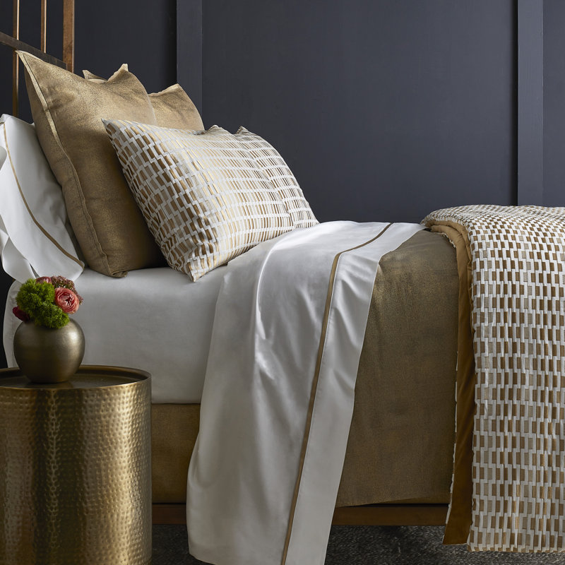 Ingot Lumbar Throw Pillow, 20"H x 26"W, Gold