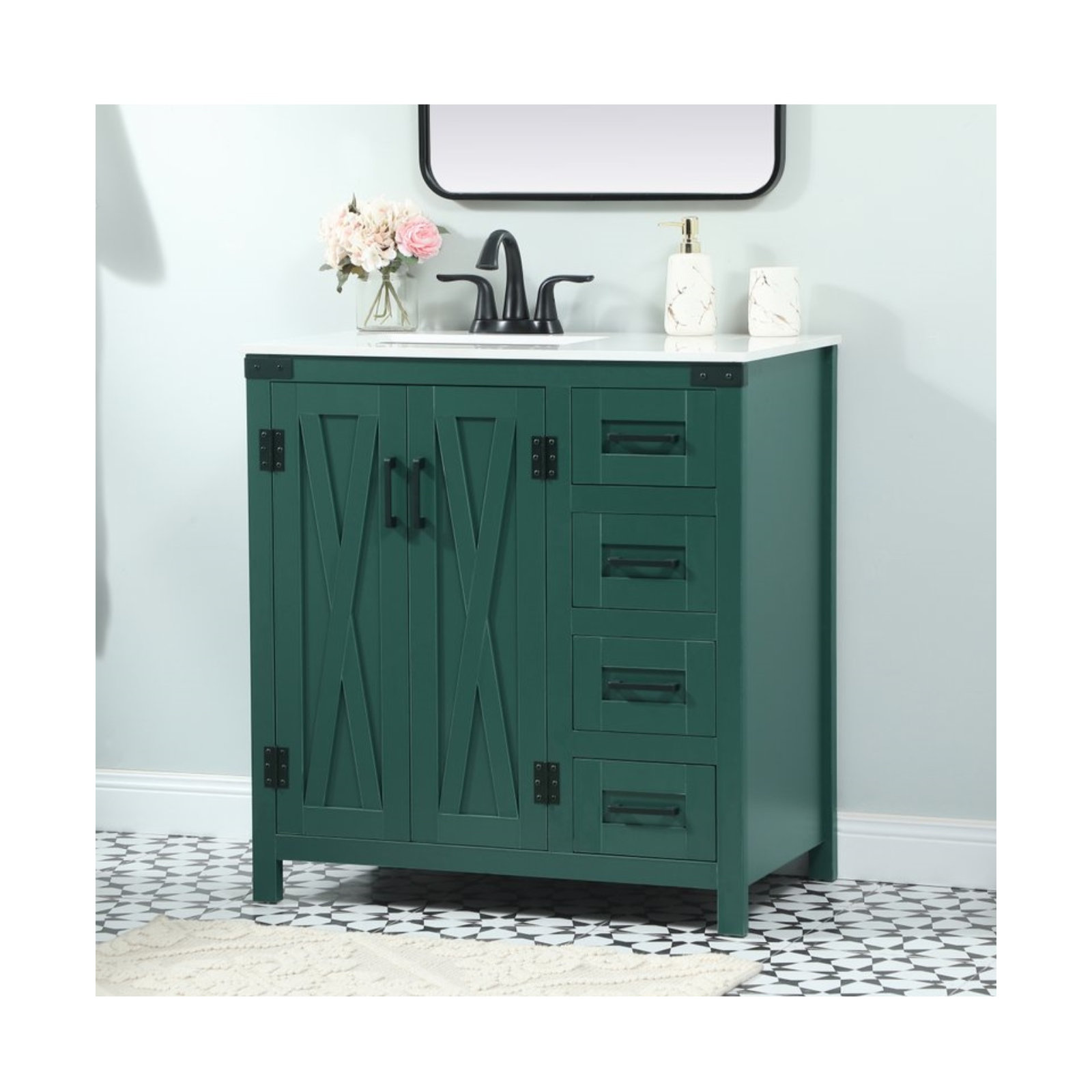 Slayton 32'' Single Bathroom Vanity, Green