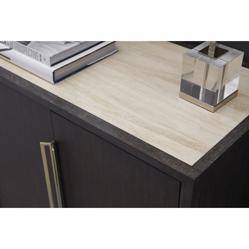 Molasses Ash Wood Stone-Top 4-Door Buffet