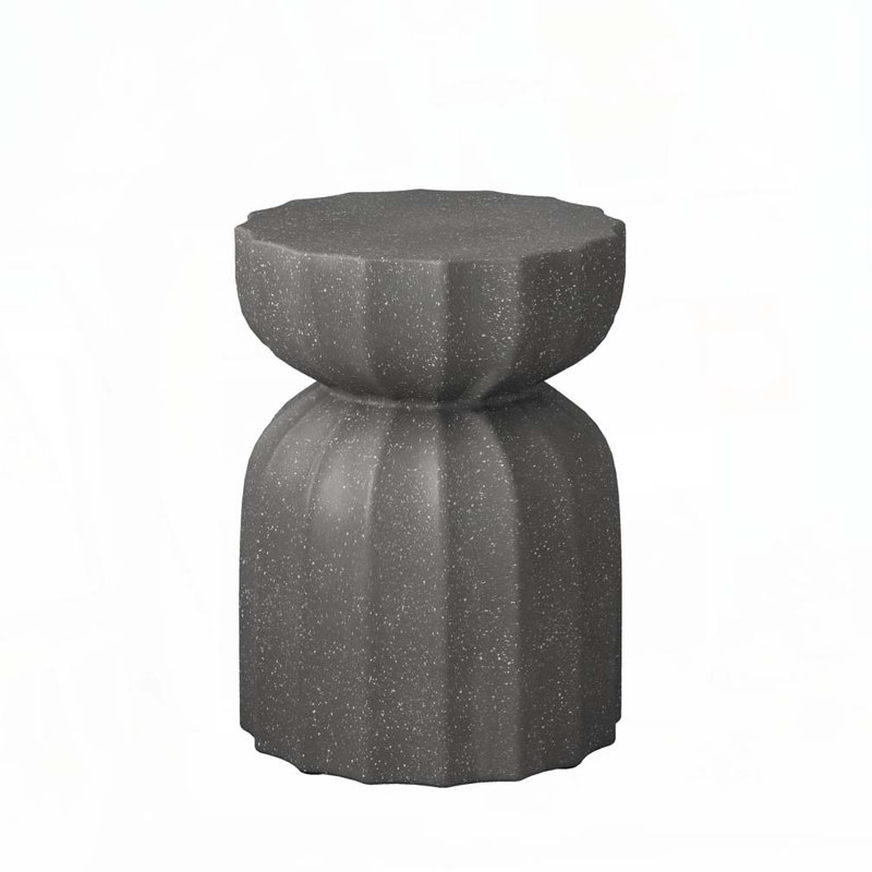 Patio Cement Side Table, Gray