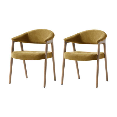 Milford Mid-Century Modern Dinning Chair with Ergonomic Curved Backrest (Set of 2)
