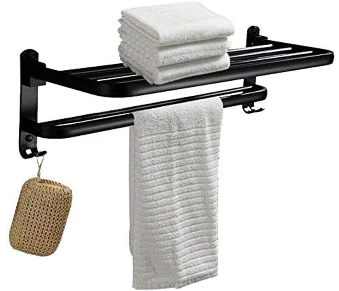 Rebrilliant 2 Tier Wall Mounted Floating Shelves Towel Rack | Wayfair