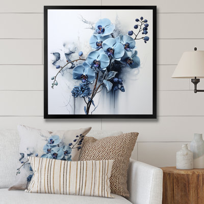 «Blue Orchid Blossoms In Delicate Abstraction», reproduction sur toile