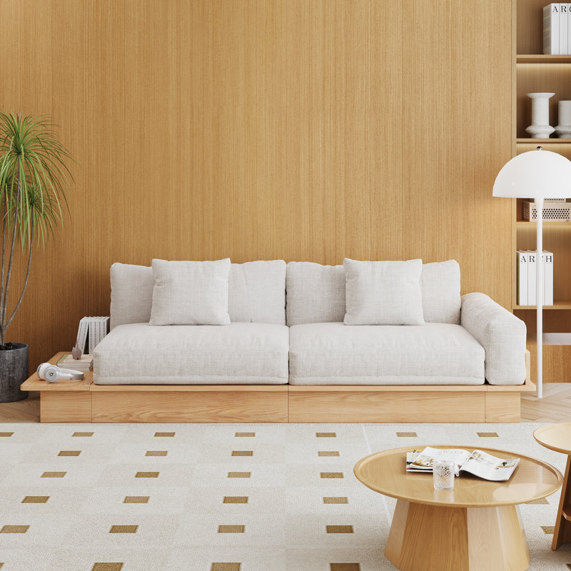 Grimpante 102.3" Upholstered Sleeper Fabric Sofa Bed,with wooden frame