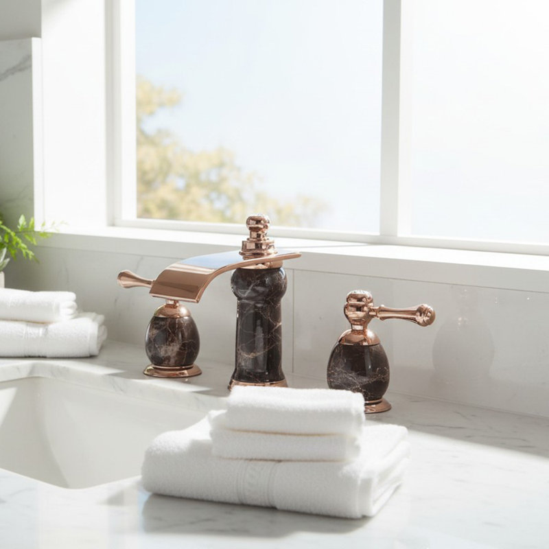 Robinet pour salle de bain New Mojo, Or rose / Marbre