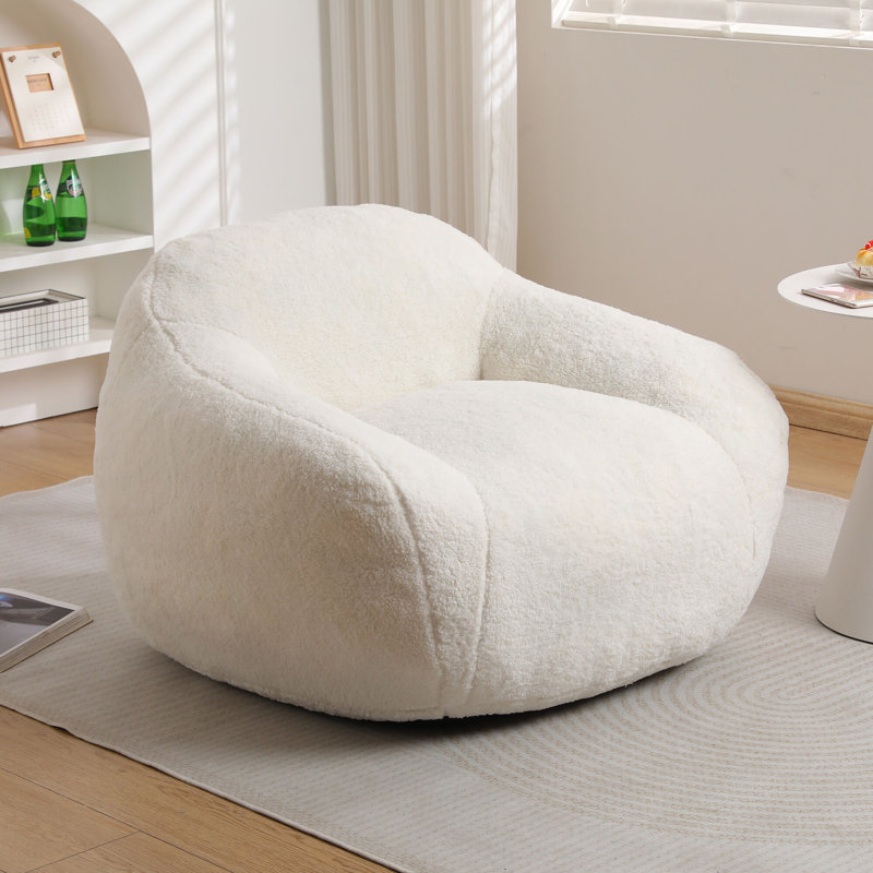 Fauteuil à billes Soft Teddy, Rembourrage en mousse blanche