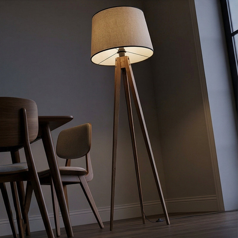 Lampe trépied 63 po Maquan, Naturel, Beige