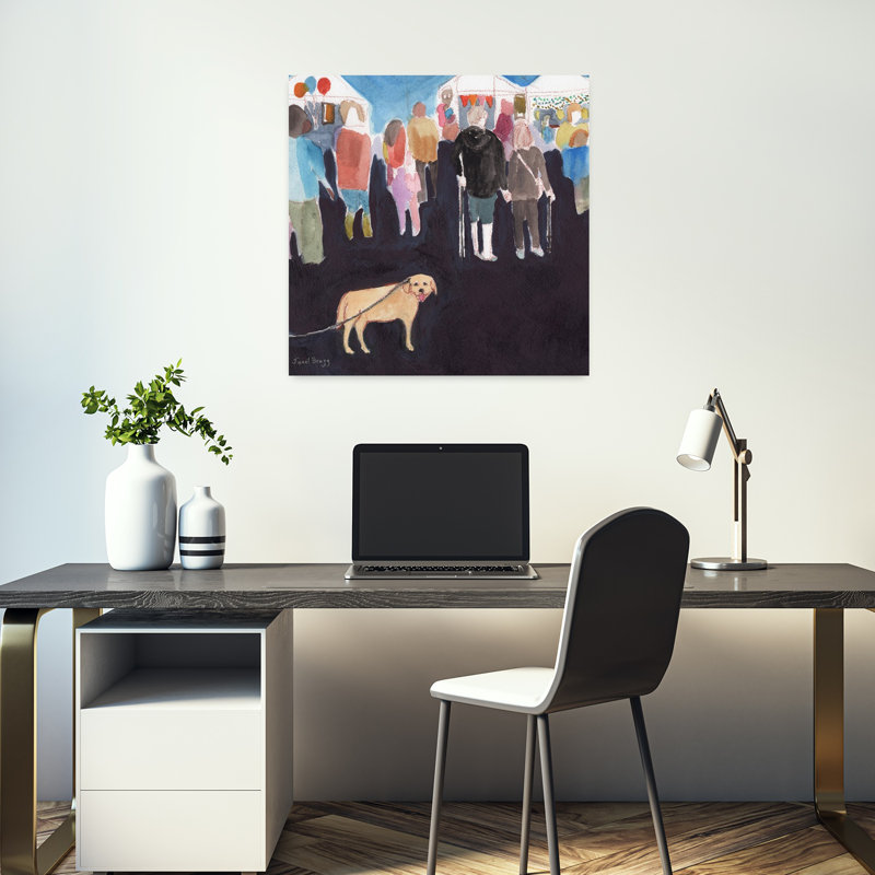 Contemporary Art Colorful Contemporary Dog Wall Art, H 18 po x l 18 po