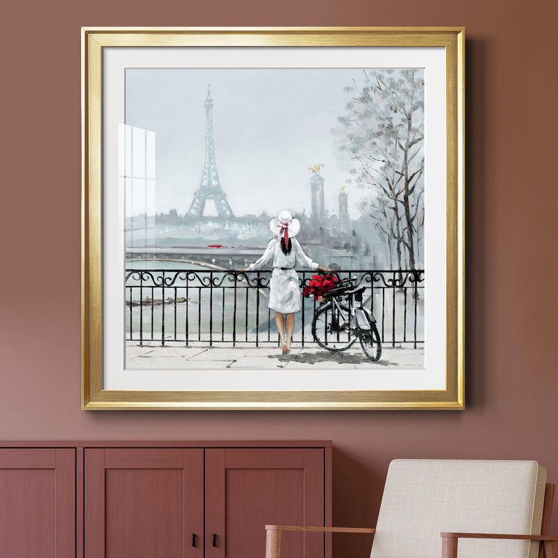 Dame à Paris - Cadre photo, Or, H 34,5 po x l 34,5 po x P 1,5 po