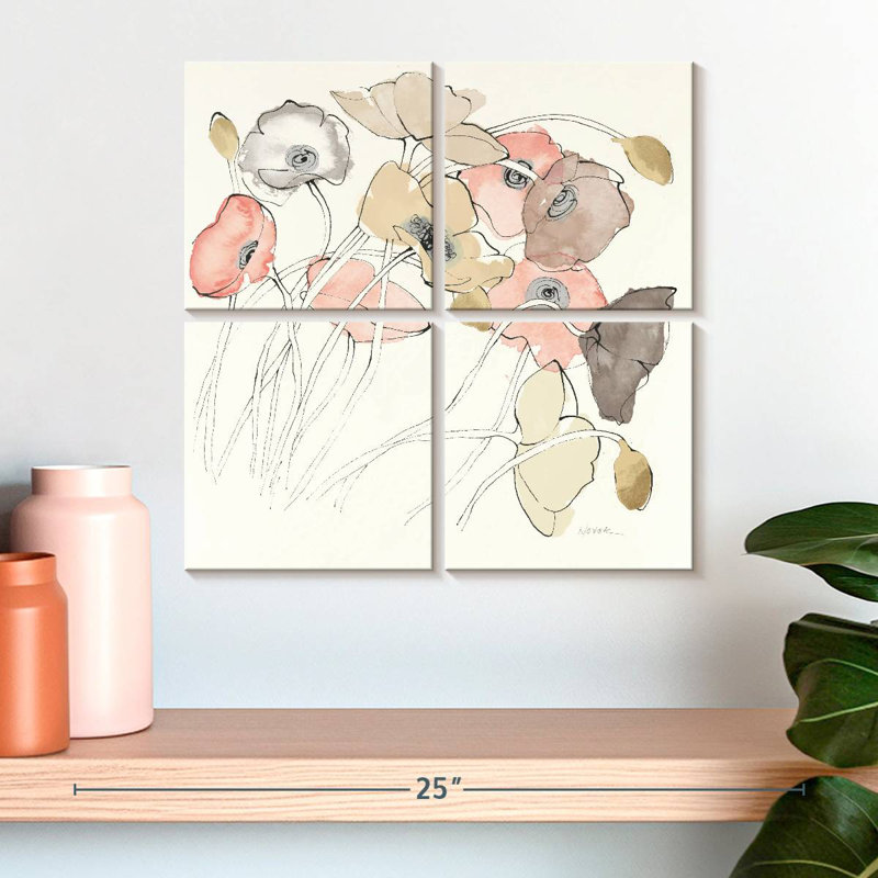 Harnek Black Line Poppies II neutre, H 18 po x l 18 po