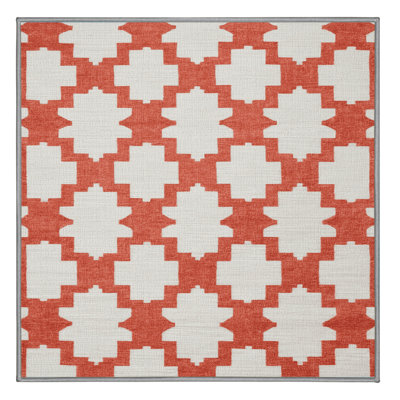Machine Washable Trellis Grey Area Rug