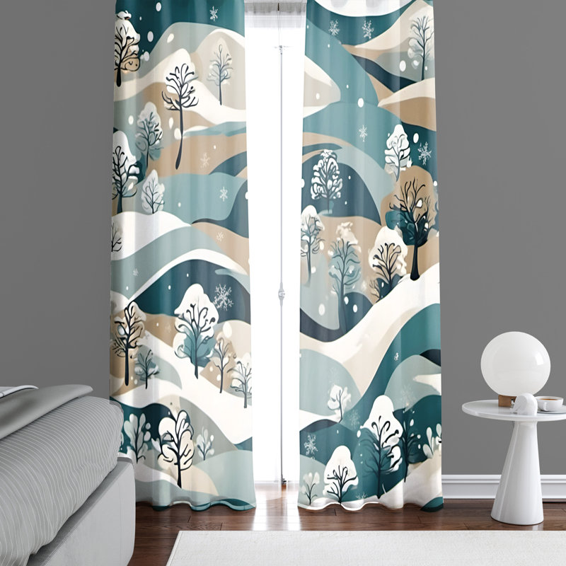 Paire de rideaux semi-transparents en polyester Hariss, L 20 po x L 52 po