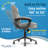 Click365 Transform 2.0 Ergonomic Mid Back Desk Chair, with Padded armrests, Adjustable-Height-94016840-94016839