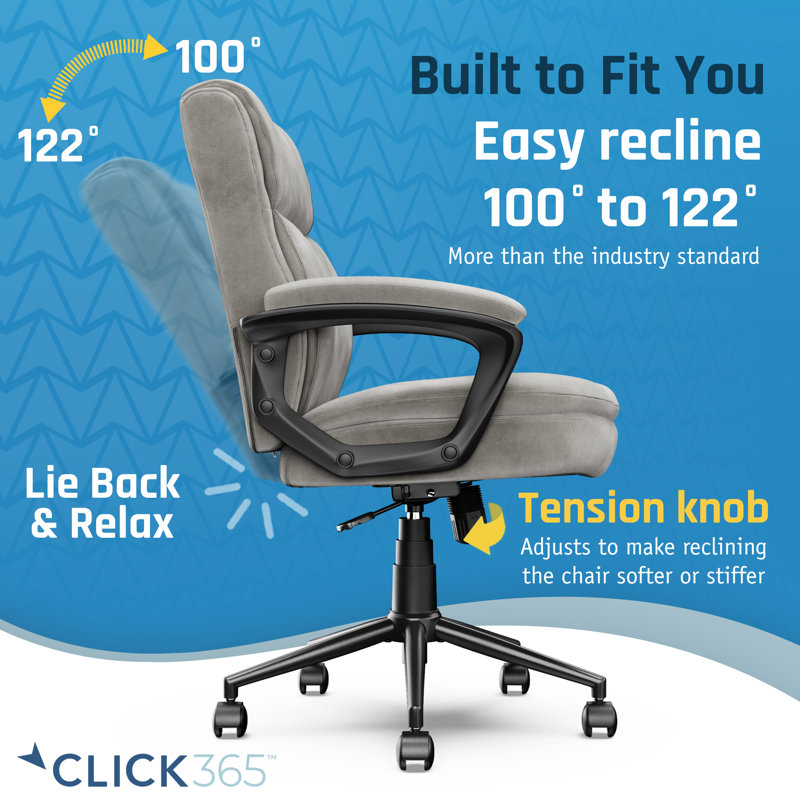 Light Gray Fabric Ergonomic Swivel Office Chair with Armrests