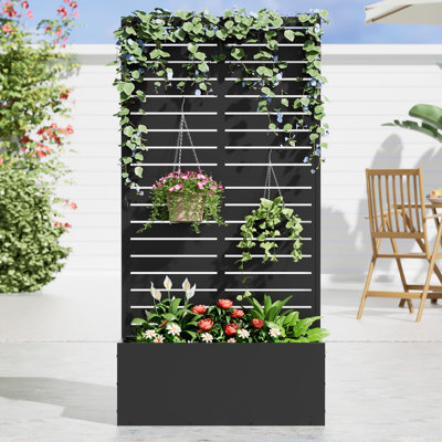 Metal Planter Box with Trellis