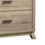 Commode haute Tily, 4 tiroirs, plateau en fausse pierre blanche, brun