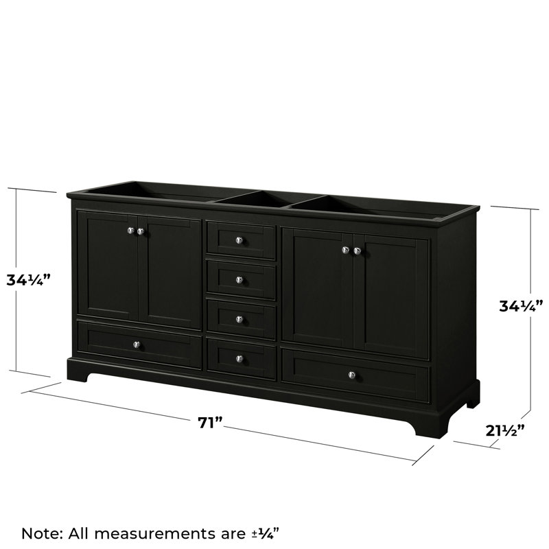 Base de meuble-lavabo double Deborah, Espresso foncé / chrome poli