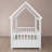 Twin Size Floor Wooden Bed With House Roof Frame, Fence Guardrails-943760264-943760265